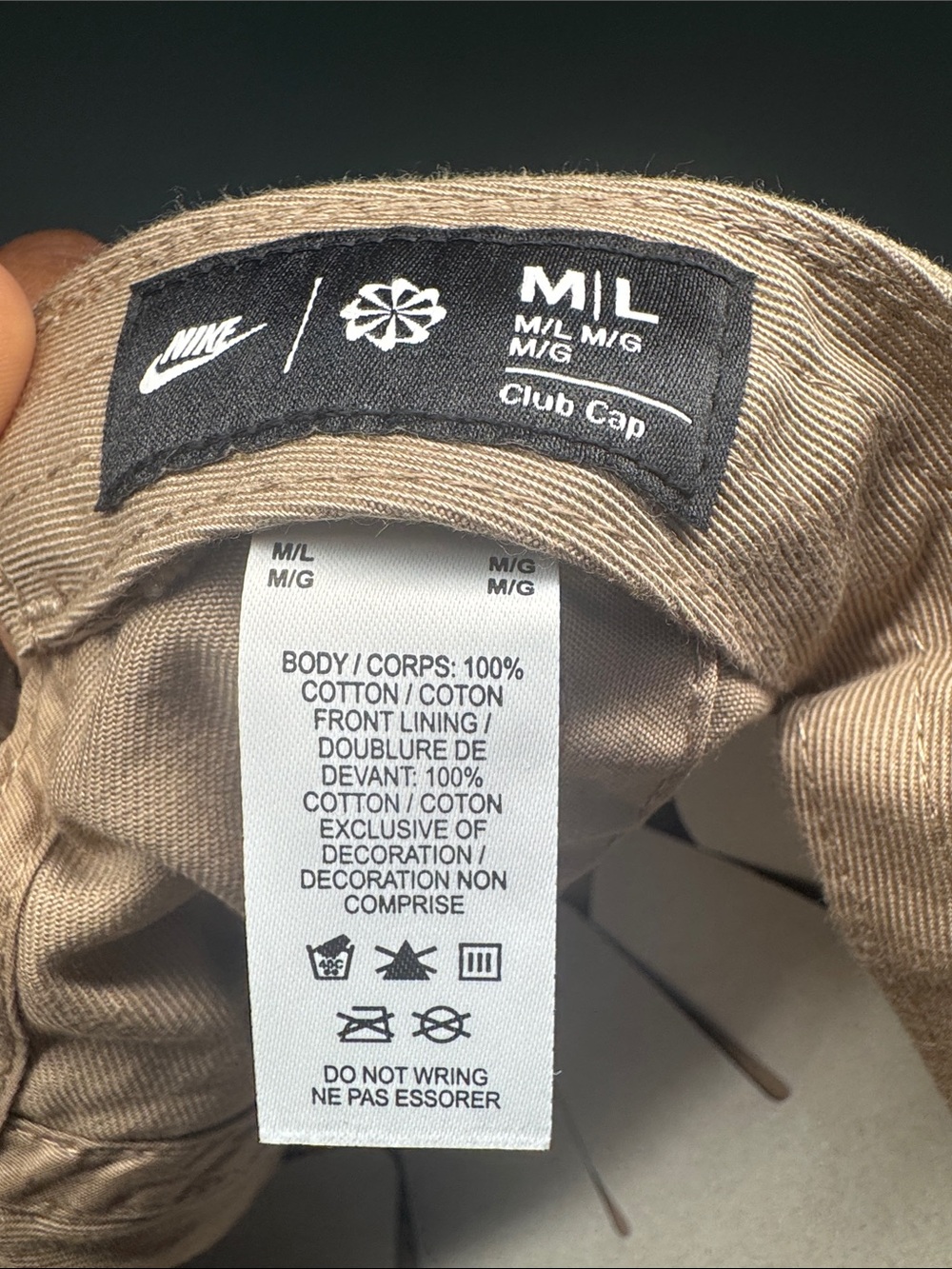 Nike Men’s Club Cap - Tan with White Swoosh - Picture 10 of 10